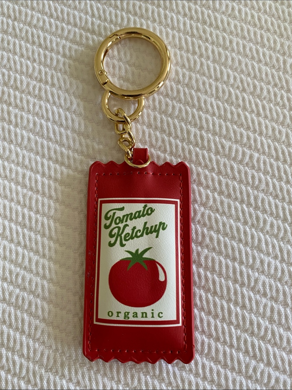 Tomato Ketchup Packet Red Bag Charm  Flair Keychain Universal Thread Target